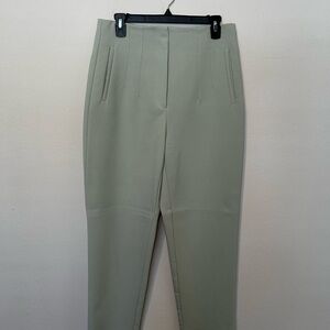 Zara Sage Green High-Waist Tapered Work Pants – Size L (US 10/12)